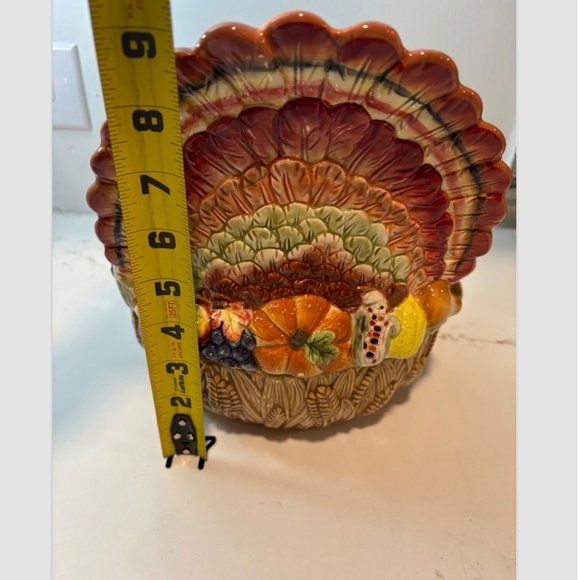 Better Homes collection interior exclusive ceramic turkey on nest cookie jar - Picture 2 of 7